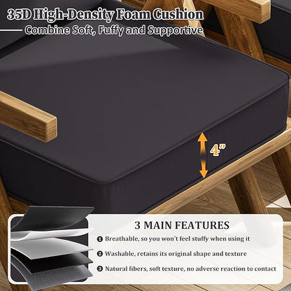 Outdoor Seat Cushion Set 22 L × 24 W × 5 H Inch Waterproof & Fade Resistant - Image 3