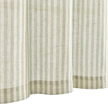 jinchan Tie Up Linen Textured Striped Bow Tie Curtain - Image 7