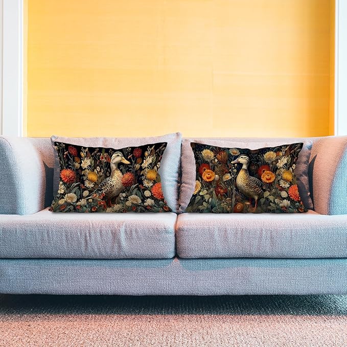 Rustic Duck Floral Pillow Covers 12x20 Set of 2, Gifts - Image 3