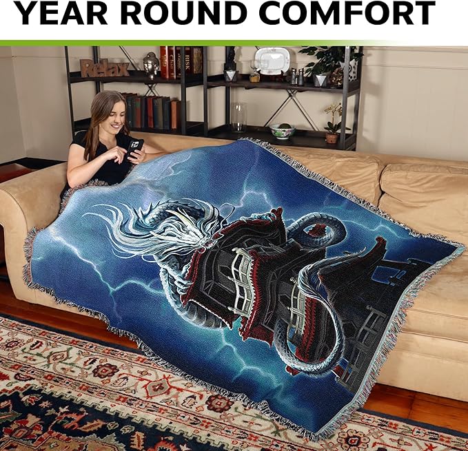 Pure Country Weavers The Tower Dragon Woven Blanket by Anne Stokes - Image 3