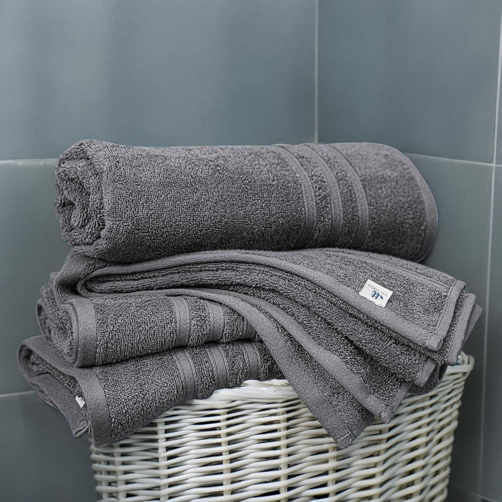 Tens Towels 4 Piece Bath Towels 27x54 Inches, Dark Grey