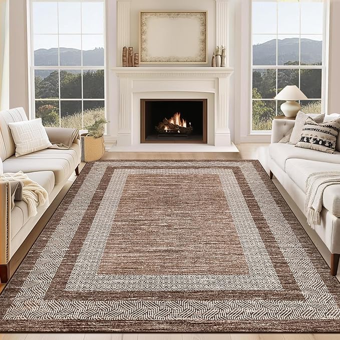 GarveeHome Large Washable Rug 9x12 Modern Geometric Non Slip Distressed by GarveeHome