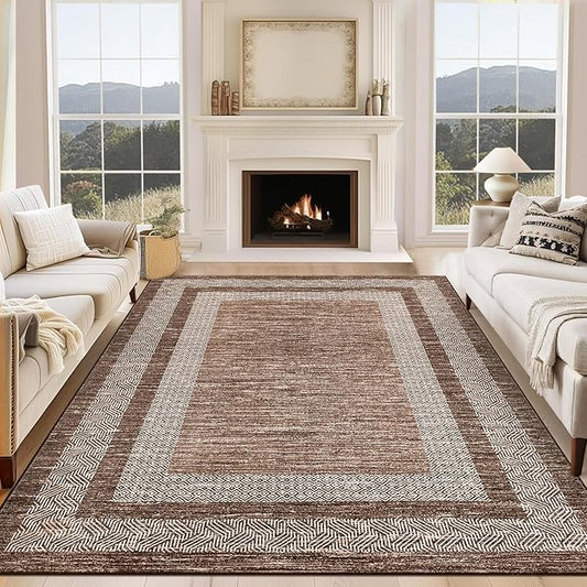 GarveeHome Large Washable Rug 9x12 Modern Geometric Non Slip Distressed by GarveeHome