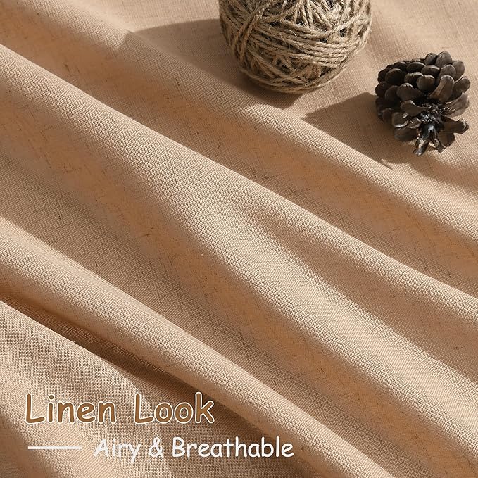 Camel Linen Curtains 84 Inches Long - Image 5