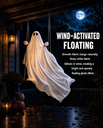 Halloween Decorations Outdoor 4FT Large Hanging Swing Ghost with LED Light