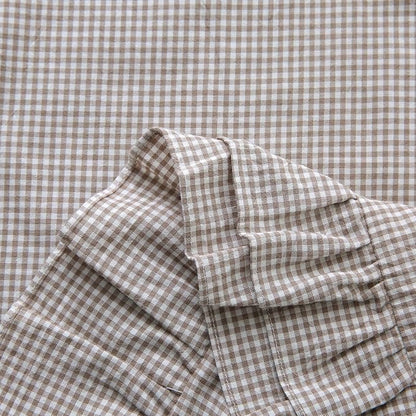 Aryeleay 2 Pack Brown White Plaid Gingham Ruffle Pillow Shams, 100% Washed - Image 6