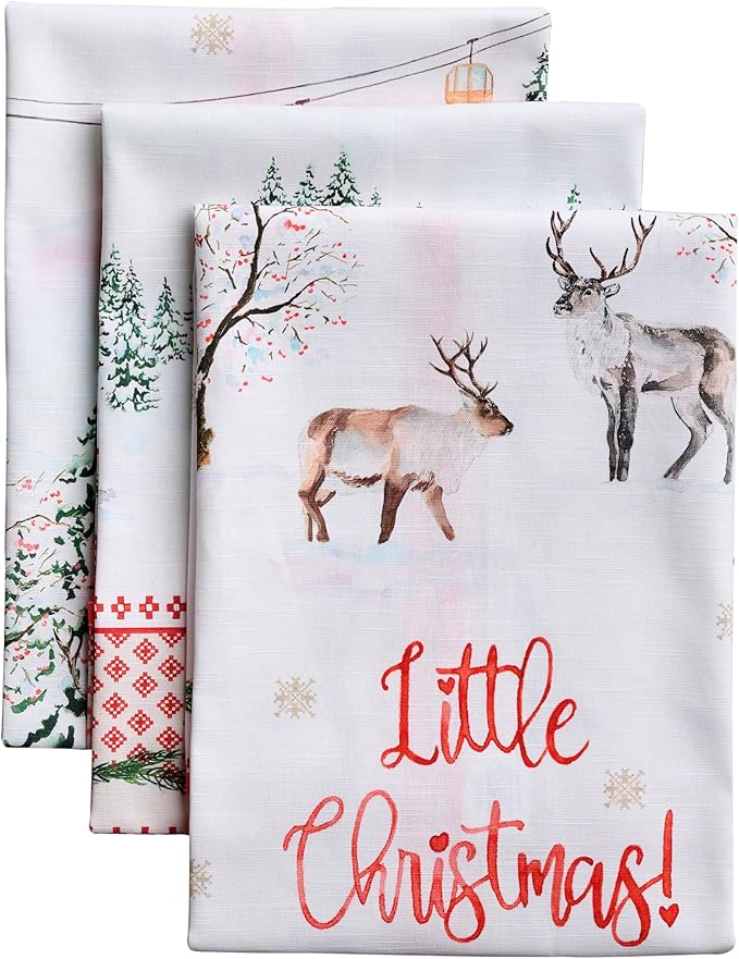 Maison d' Hermine Kitchen Towels Set of 3 100% Cotton 20" x 27.5" Reusable by MaisondHermine