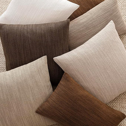 Foindtower Set of 2 Decorative Textured Burlap Linen Throw Pillow Covers - Image 5