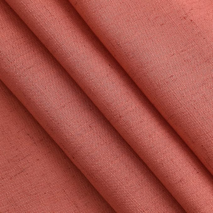 Coral Semi Sheer Linen Blend Curtains 120 Inches Long 2 Panels Set Back Tab - Image 5