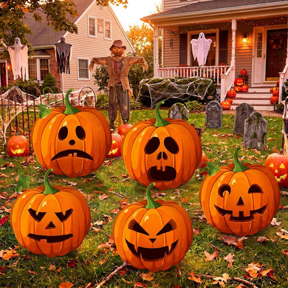 Capoda 5 Pcs Large Halloween Pumpkin Cardboard Cutouts Decor, 18.5 inch