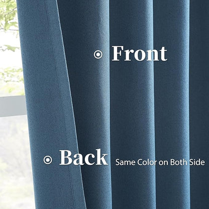 KEQIAOSUOCAI Flax Linen Textured Blackout Curtains 72 Inch Wide x 96 Inch Long - Image 4