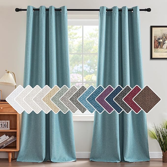 H.VERSAILTEX Linen Blackout Curtain 84 Inches Long by HVERSAILTEX