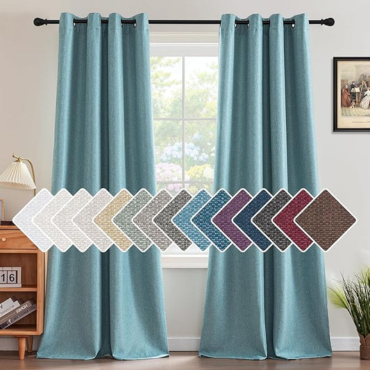H.VERSAILTEX Linen Blackout Curtain 84 Inches Long by HVERSAILTEX