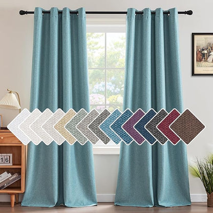 H.VERSAILTEX Linen Blackout Curtain 108 Inches Long by HVERSAILTEX