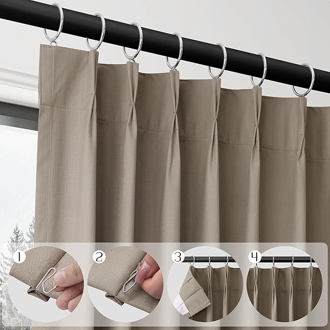 Light Taupe Blackout Curtains 96 Inches Long - Image 3