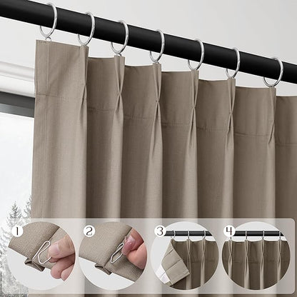 Light Taupe Blackout Curtains 96 Inches Long - Image 3