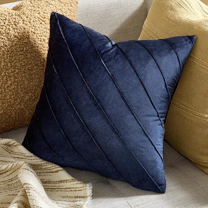 GIGIZAZA Navy Velvet Pillow Covers 20x20 - Image 2