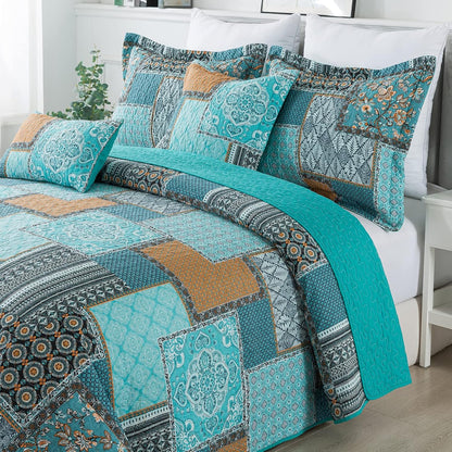 bedifany 3 pieces cotton king size quilt sets, view 9