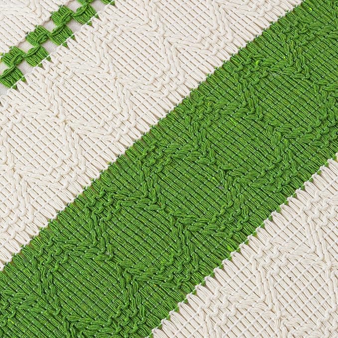 Fancy Homi Set of 2 Boho Lime Green Decorative Throw Pillow Cover 20x20 Inch - Image 4