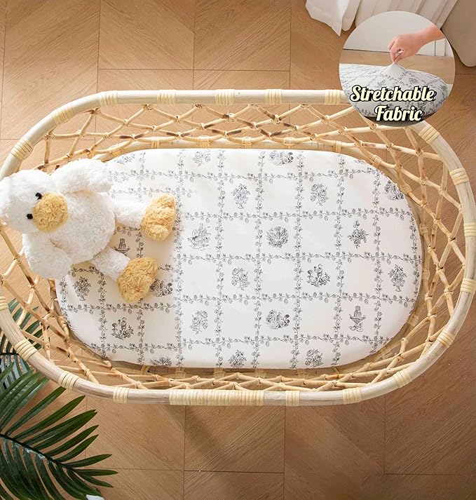 SDY Jersey Floral Bassinet Sheets - Image 3