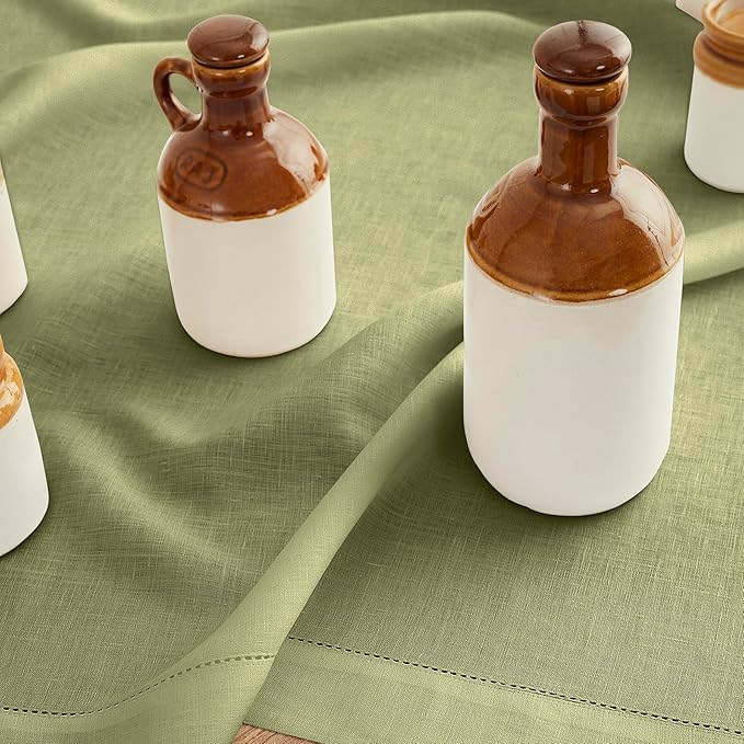 Solino Home Linen Moss Green Table Runner 90 Inches Long - Image 9