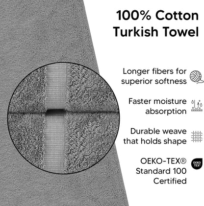 chakir turkish linens 100% cotton 4-pack bath towels shown in use