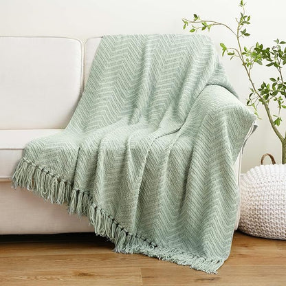 BATTILO HOME Sage Green Throw Blanket - Image 3