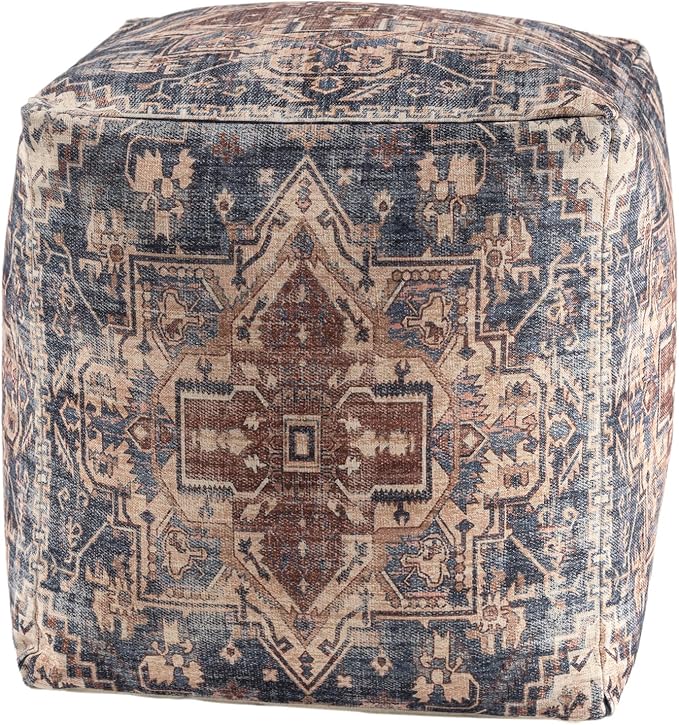 L. R. Resources, Inc. LR Home Vintage Medallion Square Indoor Medium Pouf - Image 4