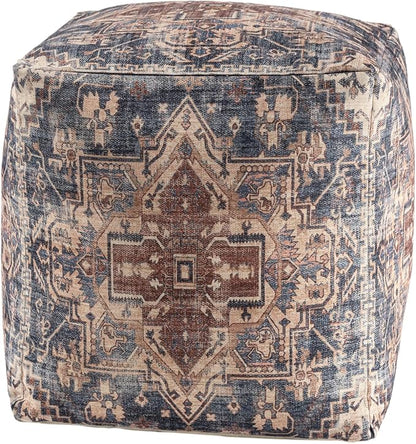 L. R. Resources, Inc. LR Home Vintage Medallion Square Indoor Medium Pouf - Image 4