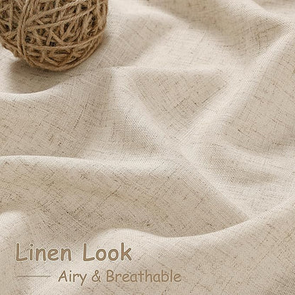 Nanspring Birch Beige Linen Curtains 84 Inches Long - Image 4