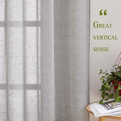 NICETOWN Sheer Curtains Flax Texture - Image 5