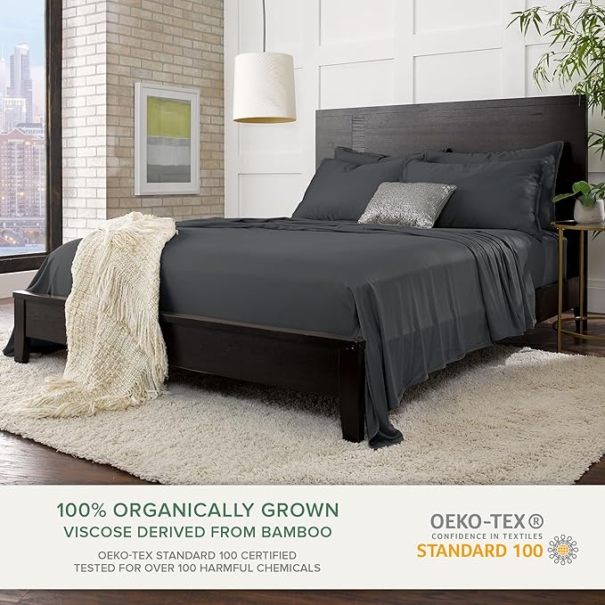 Pure Bamboo Full Sheets, Genuine 100% Organic Viscose Derived from Bamboo Bed - Image 2