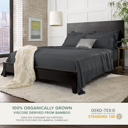Pure Bamboo King Sheets, Genuine 100% Organic Viscose Derived from Bamboo Bed - Image 2