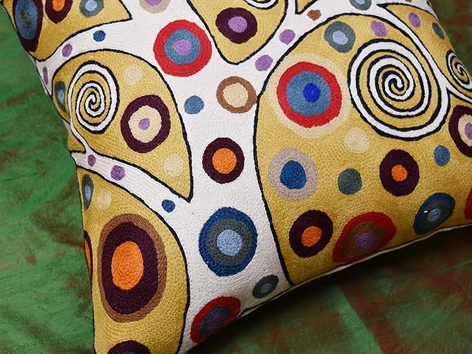 Decorative Pillow Cover Tree of Life Yellow Gold Pillows Botanical Yellows - Image 6