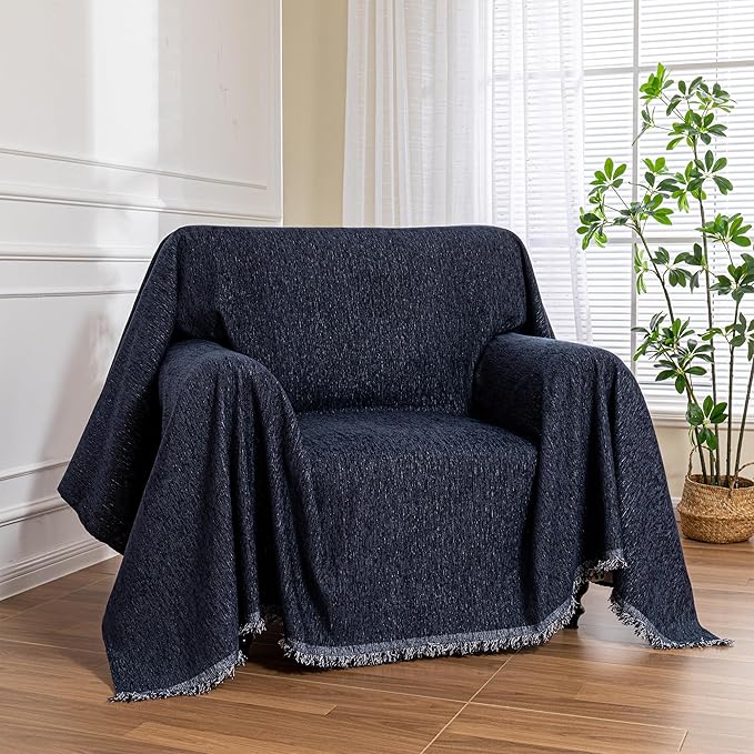 MEETSKY Navy Blue Couch Cover Sofa Covers Single Recliner Couch Cover, Sofa by MEETSKY