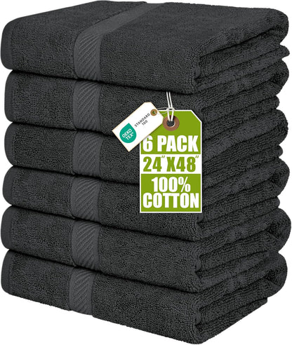 utopia towels 6 pack medium bath towels, 24x48, main product view