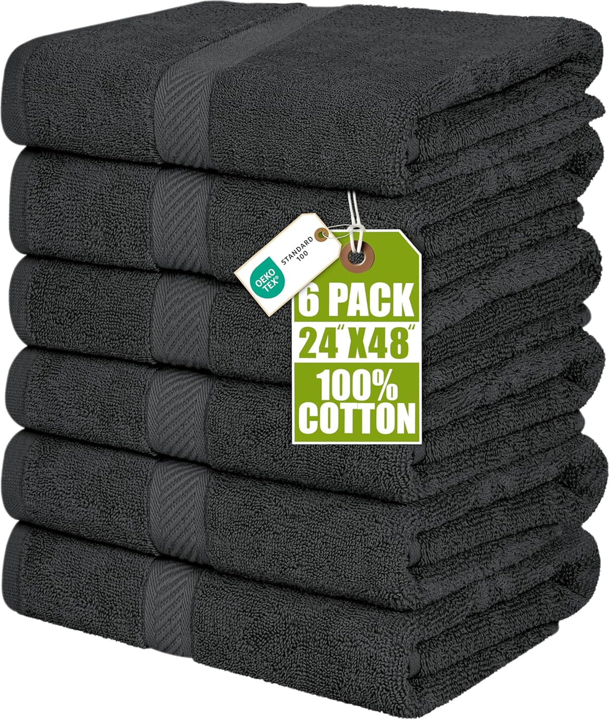 utopia towels 6 pack medium bath towels, 24x48 shown in use