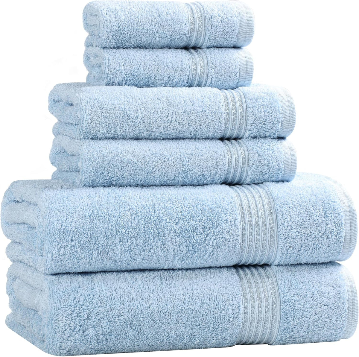 superior egyptian cotton 6-piece towel set, bathroom essentials, main product view