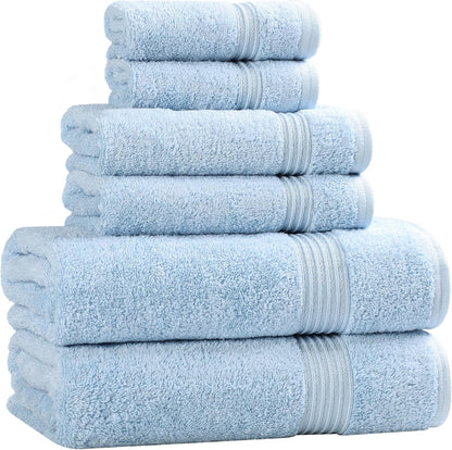 superior egyptian cotton 6-piece towel set, bathroom essentials, main product view