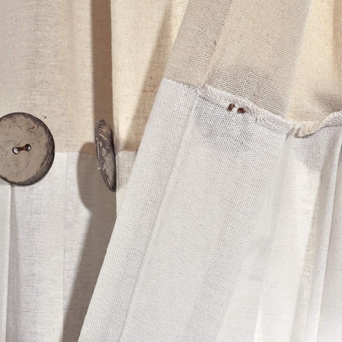 Lush Decor Linen Button Window Curtain Panel, Linen - Image 5