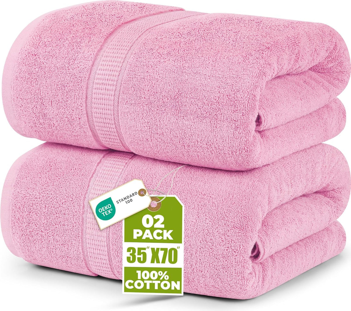 utopia towels jumbo bath sheets, 2 pack, 35x70 shown in use