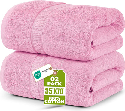 utopia towels jumbo bath sheets, 2 pack, 35x70 shown in use