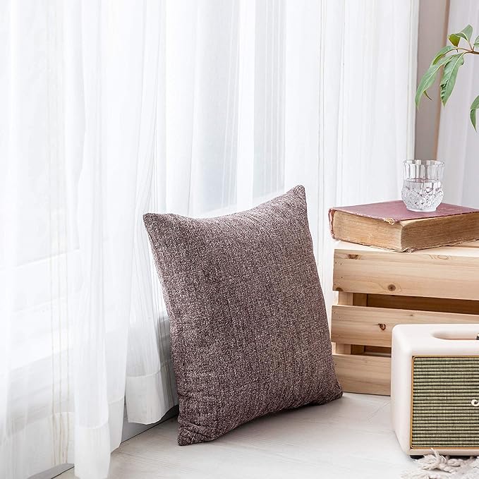 Home Brilliant Decorative Pillowcases Striped Chenille Velvet Plush Square - Image 7