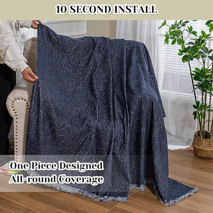 MEETSKY Navy Blue Couch Cover Sofa Covers Single Recliner Couch Cover, Sofa - Image 4