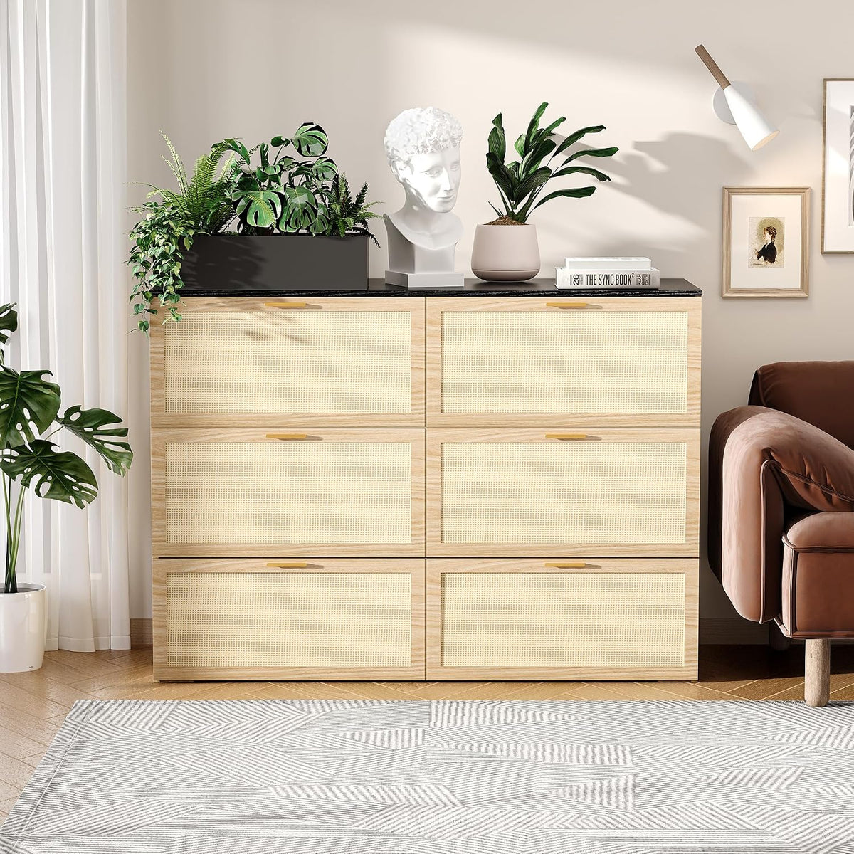 vingli full size rattan murphy bed with storage, view 9