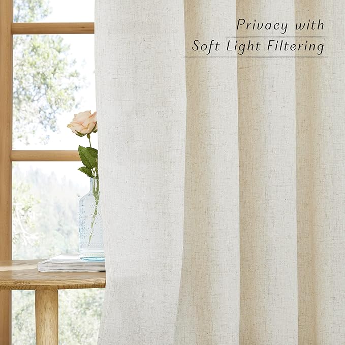NICETOWN Flax Natural Linen Curtains - Image 2