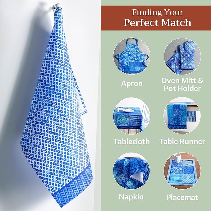 Maison d' Hermine Kitchen Towels Set of 3 100% Cotton 27.50" x 20" Reusable - Image 5