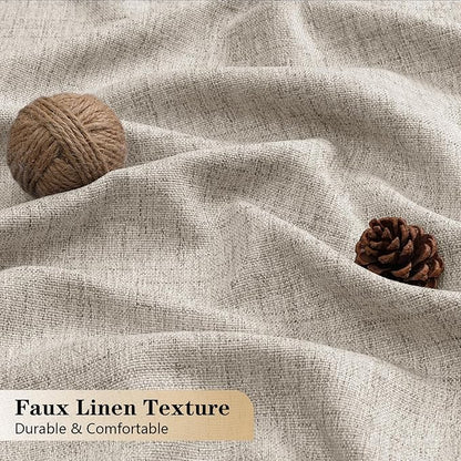 OVZME Kitchen Curtains 24 Inch Length, Light Filtering Faux Linen Textured - Image 4