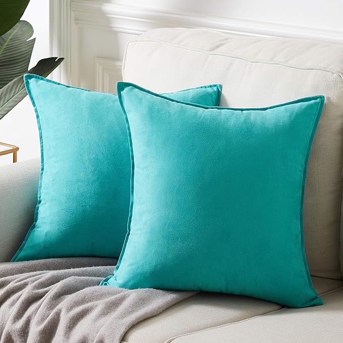 Fancy Homi 2 Packs Premium Faux Suede Decorative Throw Pillow Covers, Super by Fancy+Homi