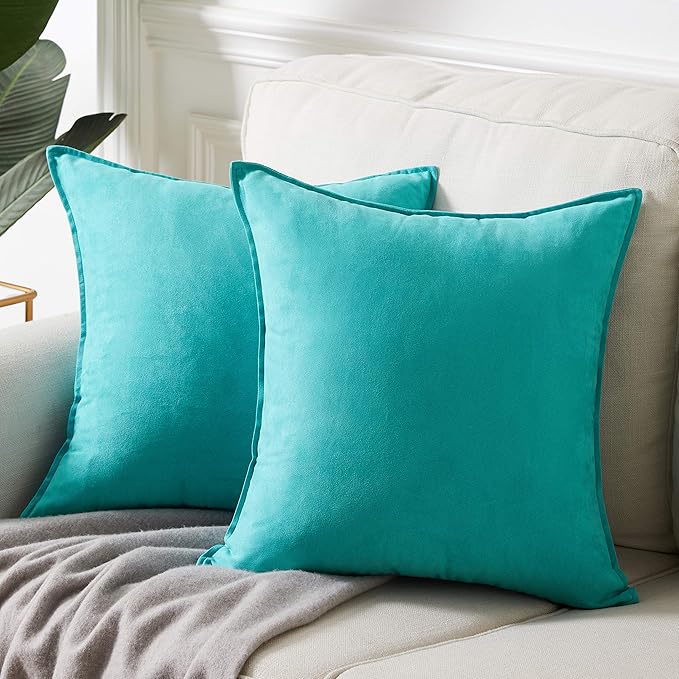 Fancy Homi 2 Packs Premium Faux Suede Decorative Throw Pillow Covers, Super by Fancy+Homi